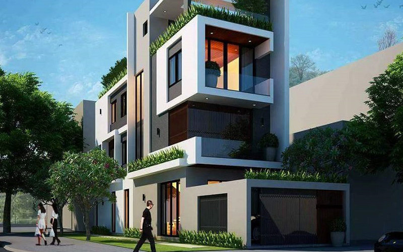 alt: Mẫu nhà phố 3 tầng 2 mặt tiền