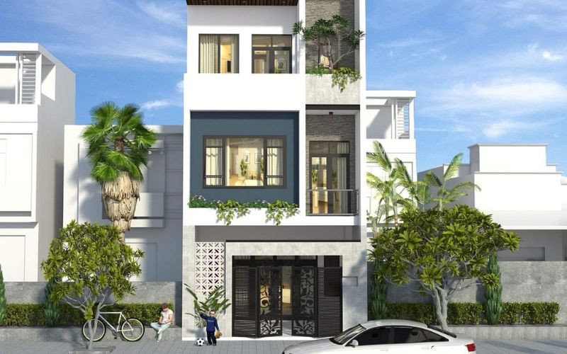 alt: Mẫu thiết kế nhà phố 3 tầng hiện đại