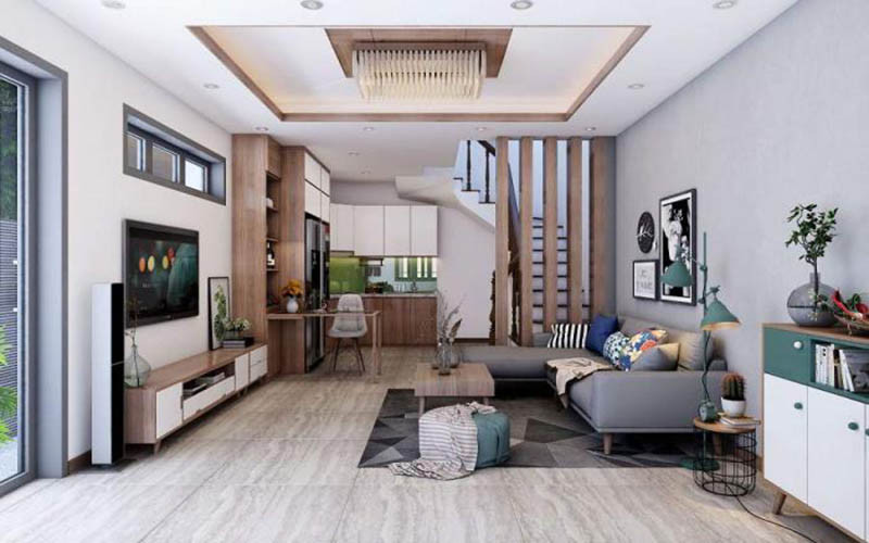 alt text: Thiết kế nội thất nhà phố hiện đại