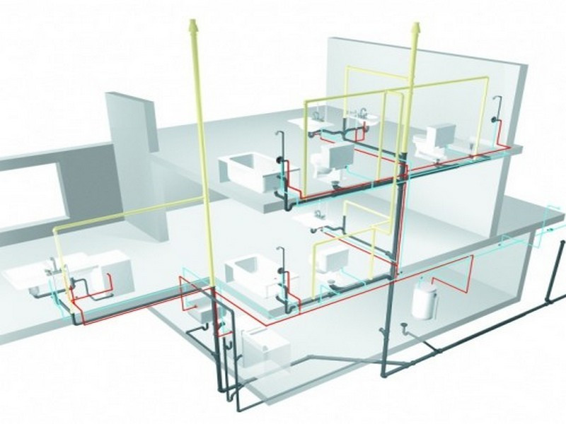 Bản vẽ cấp thoát nước nhà phố tổng quan