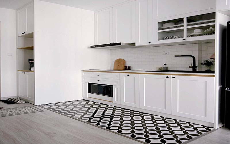 Bếp ốp đá terrazzo và mosaic
