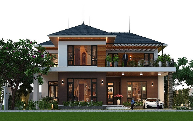 Biệt thự hiện đại 2 tầng mái thái