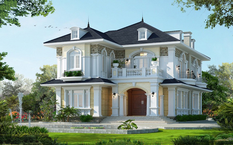 biệt thự mái thái 2 tầng hiện đại