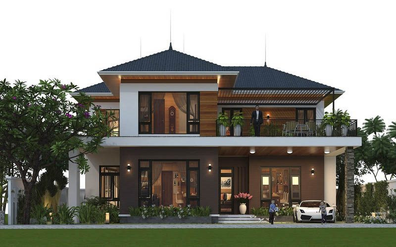 biệt thự mái thái 2 tầng không gian mở