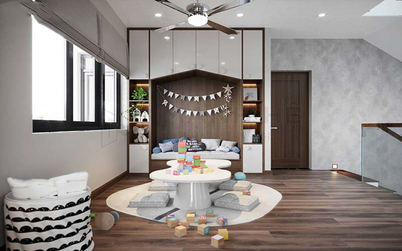 Bố trí tầng riêng làm không gian sinh hoạt chung cho cả gia đình