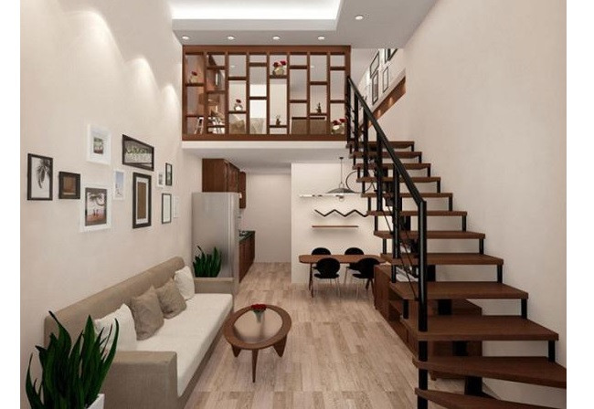 Cầu thang dọc theo ngôi nhà