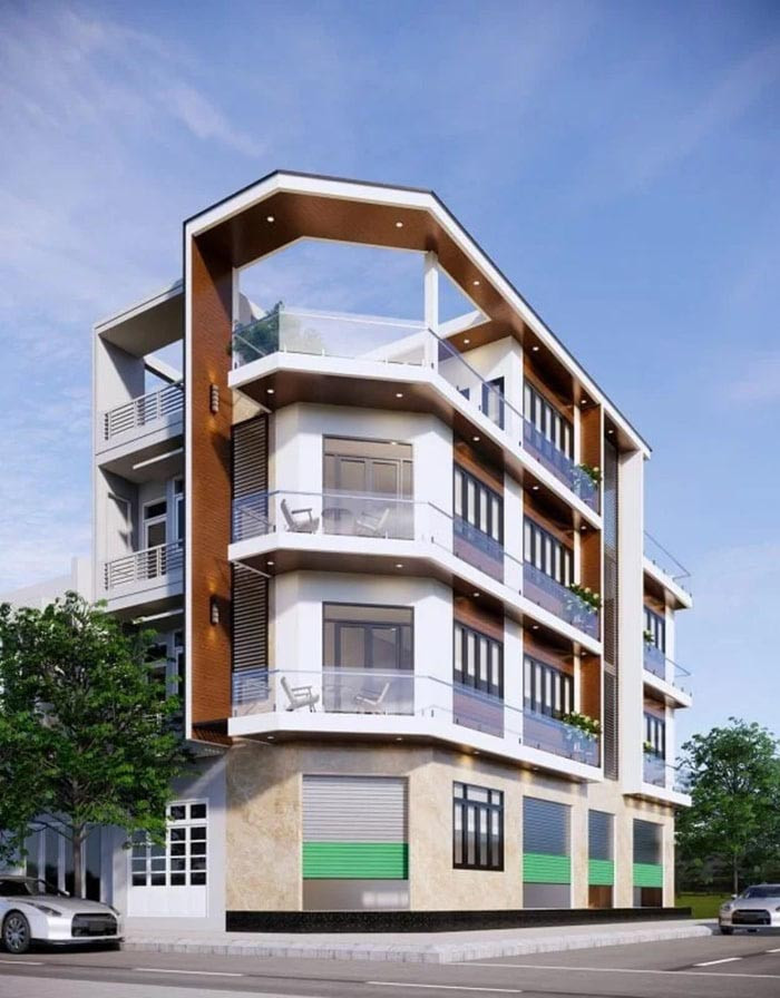 Mẫu nhà ở kết hợp showroom phong cách hiện đại