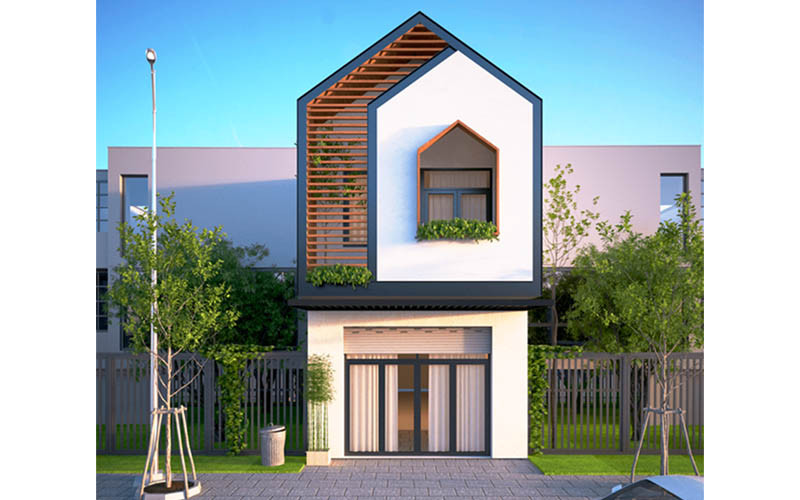 Mẫu nhà phố 2 tầng mặt tiền 5m nổi bật