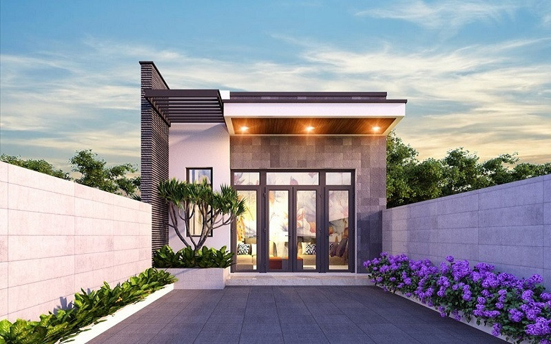 mẫu thiết kế nhà phố 1 tầng hiện đại
