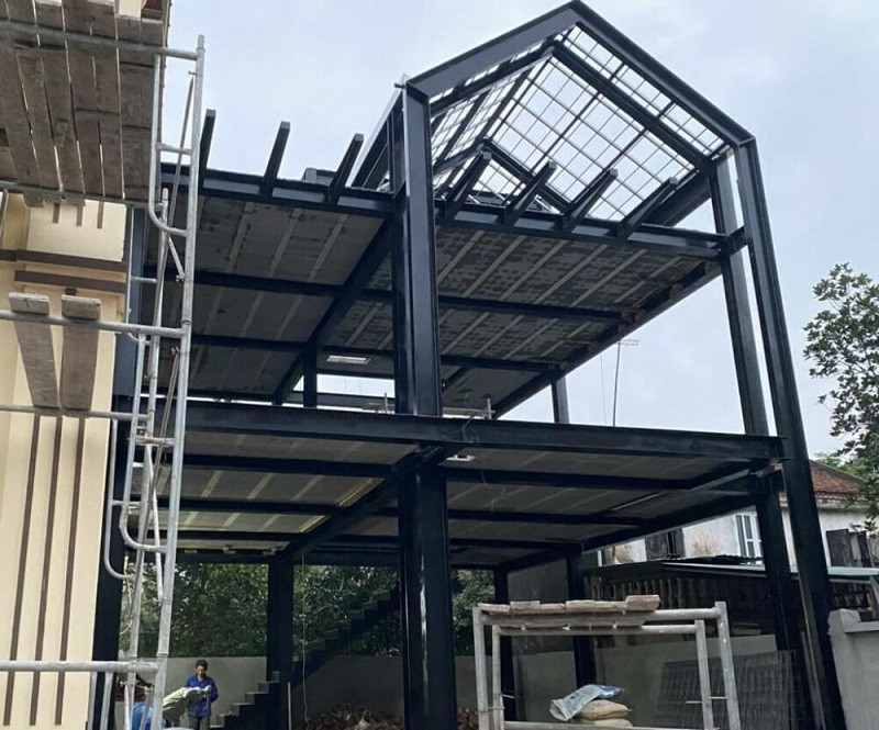 Mô hình nhà phố khung thép 3 tầng hiện đại