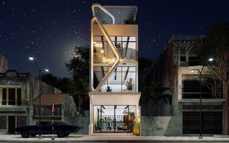 Nhà phố chữ L kết hợp kinh doanh quần áo, trang sức
