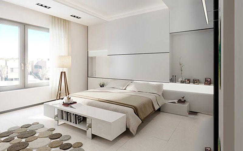 Phòng ngủ trắng hiện đại