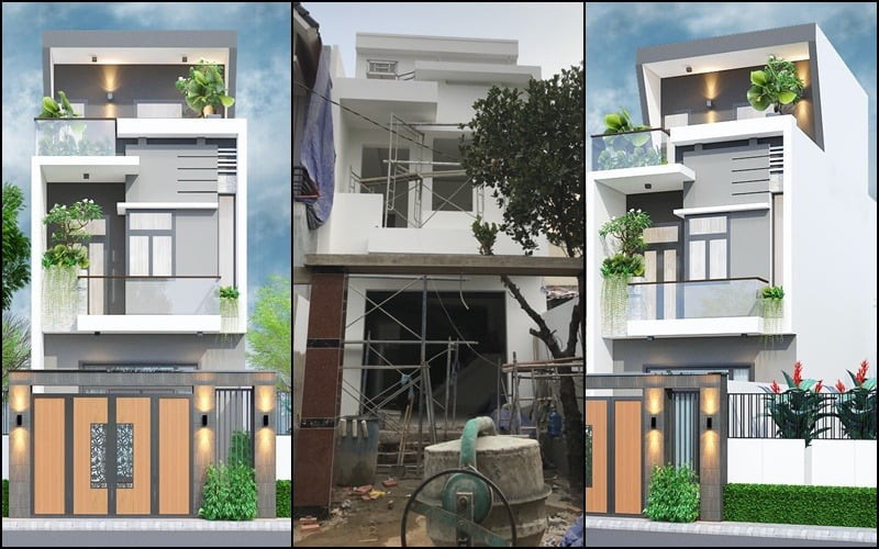 Thi công nhà lệch tầng
