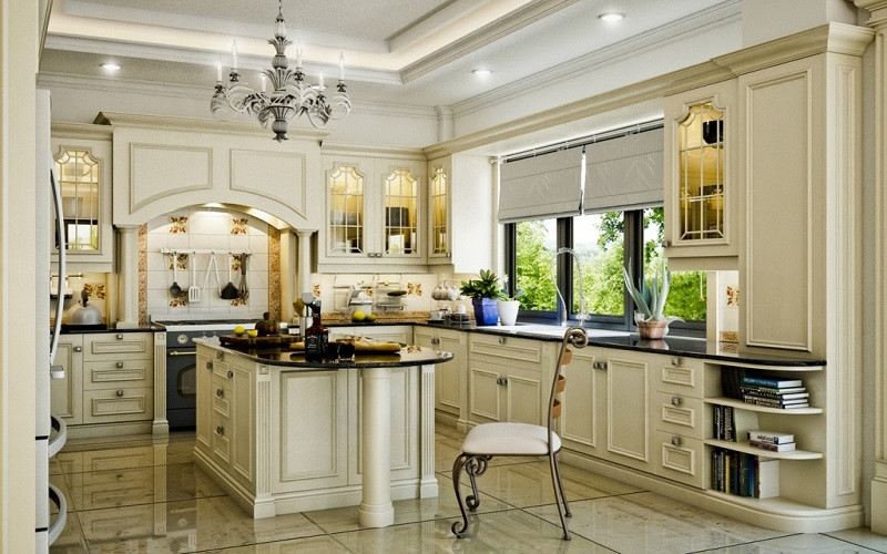 Thiết kế nội thất nhà bán cổ điển nhà bếp
