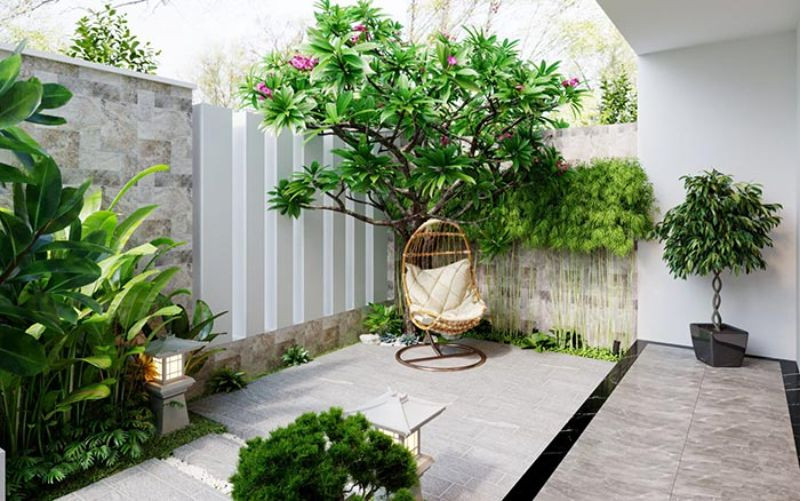 thiết kế sân vườn nhà phố mang nét thuần Việt