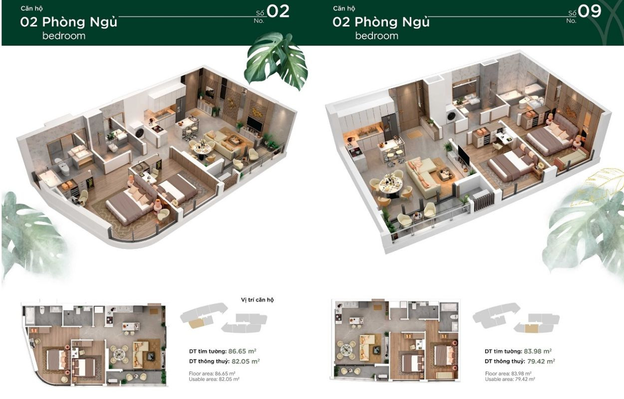 Phối cảnh căn hộ của dự án Thảo Điền Green - nội thất bàn giao Thảo Điền Green