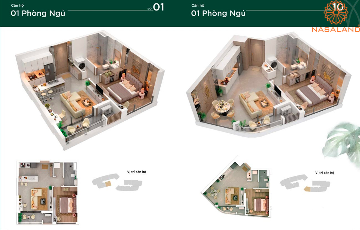 Thiết kế chi tiết căn hộ 1PN Thảo Điền Green