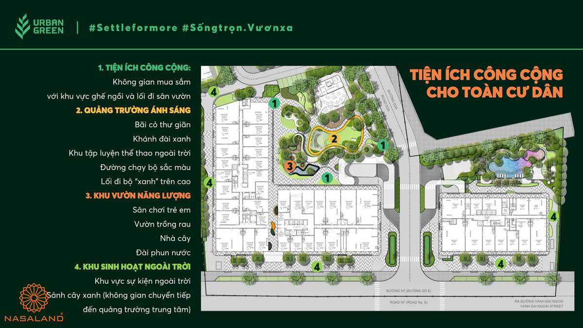 Tiện ích Urban Green công cộng phục vụ cư dân